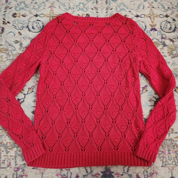 Tommy Hilfiger, Women's Red Knit Crew Neck Soft Long Sleeve Sweater, sz LG - Picture 3 of 15